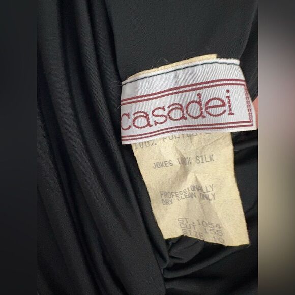 Casadei sleeveless beaded embellishment open back draped black dress size 10 - Picture 6 of 9